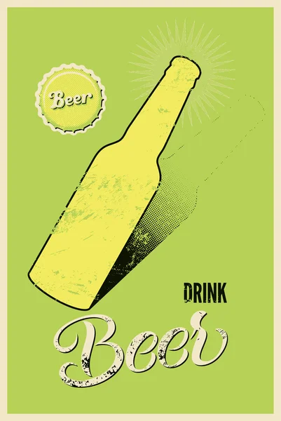 Typografisk retro grunge öl affisch. Vektorillustration. — Stock vektor