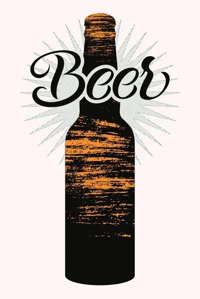 Typografische retro grunge bierposter. Vectorillustratie. — Stockvector