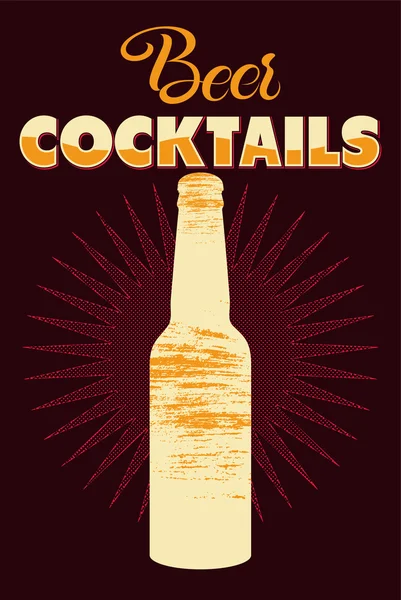 Manifesto di birra grunge retrò tipografico. Illustrazione vettoriale. — Vettoriale Stock