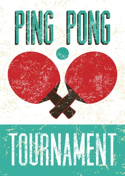 Ping Pong tipográfico vintage grunge estilo cartaz. Ilustração vetorial retrô . — Vetor de Stock