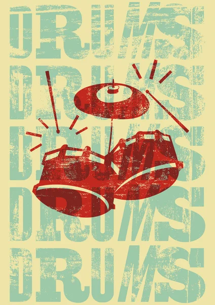 Davul vintage tarzı grunge poster. Retro tipografi vektör çizim. — Stok Vektör