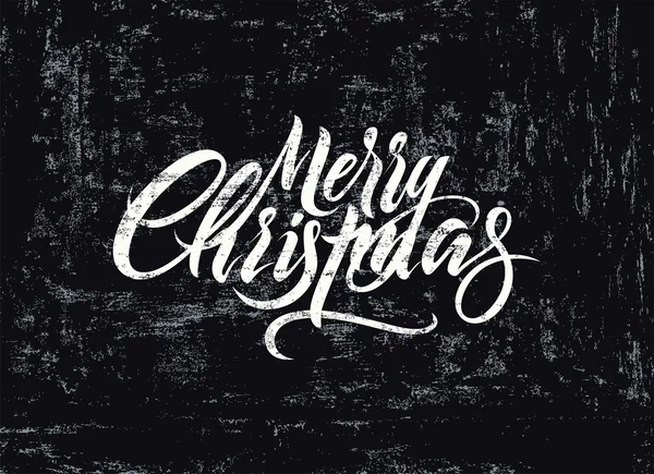 God Jul. Kalligrafiska retro julkort design. Typografiska grunge vektor illustration. — Stock vektor