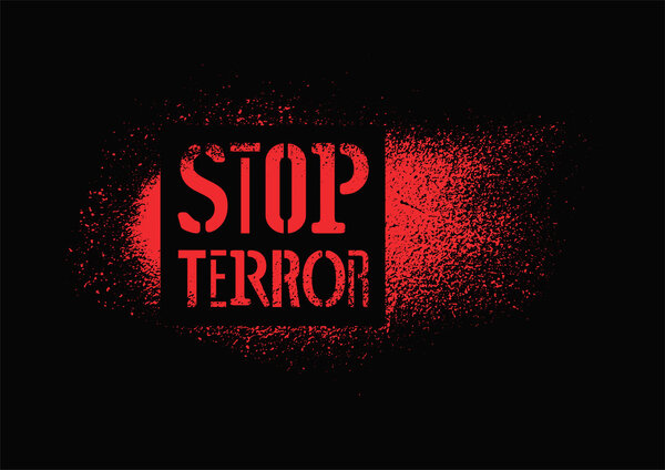 Остановите террор. Типографский плакат протеста против граффити. Векторная иллюстрация
.