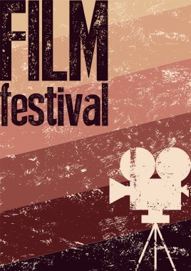 Film Festivali afiş. Retro tipografik grunge vektör çizim.