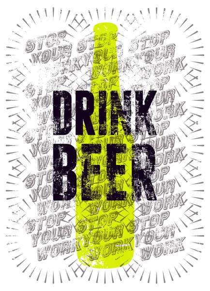 Affiche typographique de bière grunge rétro. Illustration vectorielle. Eps10 . — Image vectorielle