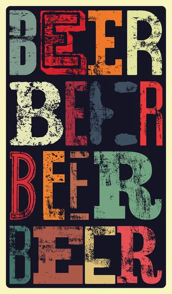 Tipografik vintage tarzı bira afiş tasarımı. Retro grunge vektör çizim.