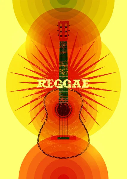 Reggae zene poszter. Retro tipográfiai grunge vektoros illusztráció. — Stock Vector