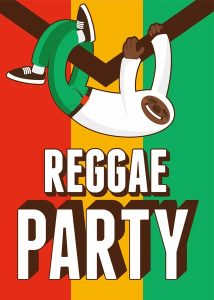 Cartel del Reggae Party. Ilustración de vectores grunge tipográficos retro . — Archivo Imágenes Vectoriales