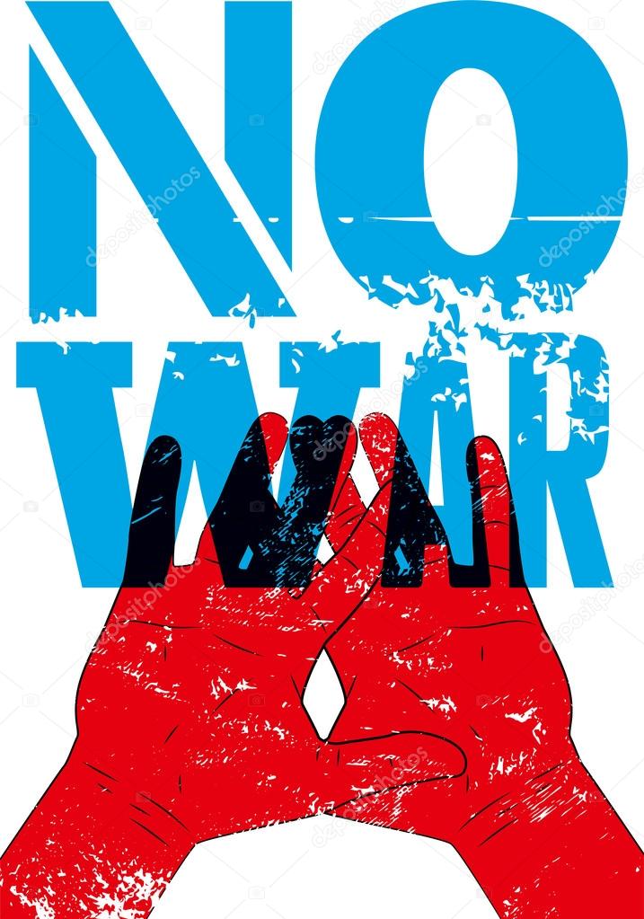 No war. Typographic retro grunge peace poster. Vector illustration.