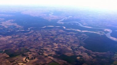 Mississippi Nehri ve tarım arazileri, 4k üzerinde hava