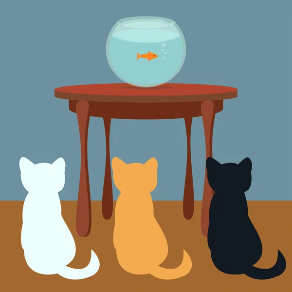 Kočky & ryby — Stockový vektor
