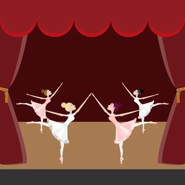 Bailarina rendimiento — Vector de stock