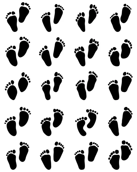 Bebé pies vector — Vector de stock