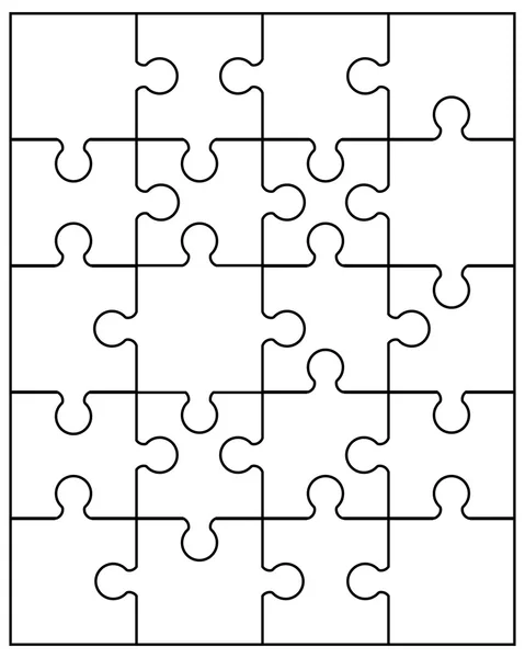 Ilustrace bílé puzzle — Stockový vektor