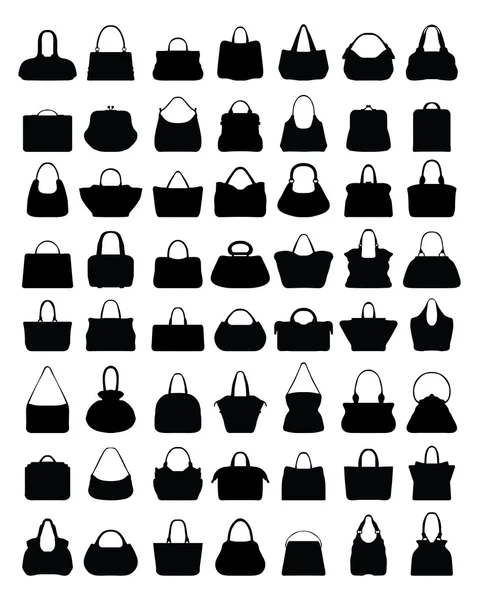 Siluetas de bolsos — Vector de stock