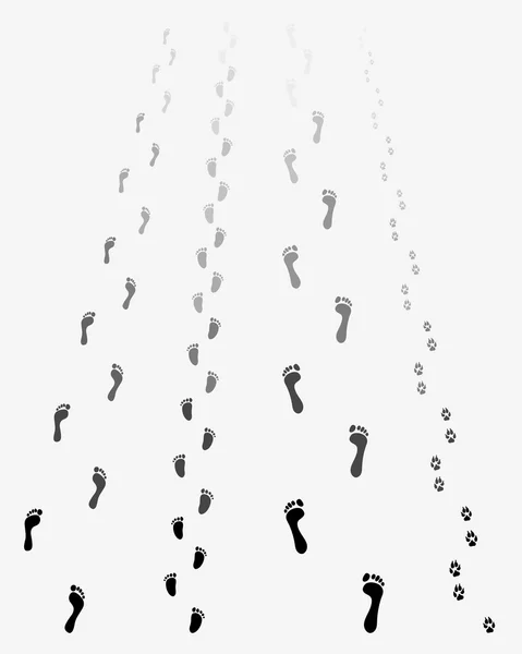 Black footprints vector — Stock Vector