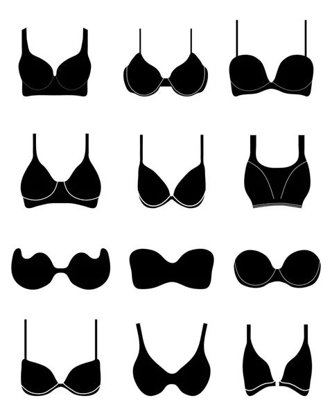 Musta rintaliivit kuvakkeet — vektorikuva