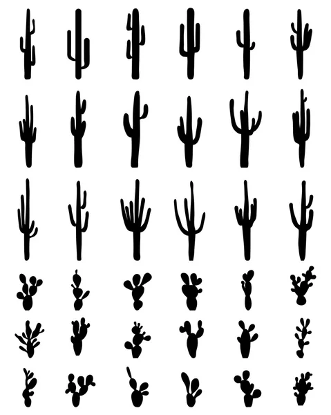 Silhouettes of cactus — Stock Vector