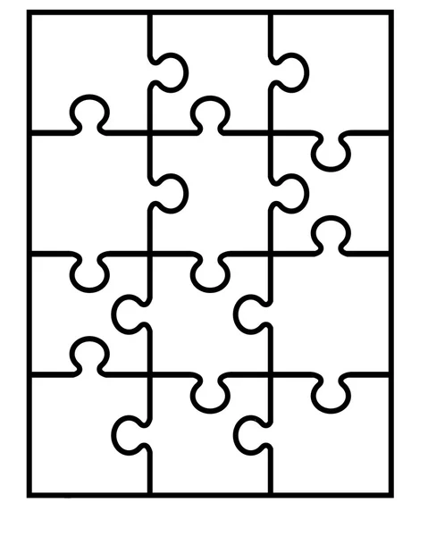 Delen van witte puzzel — Stockvector