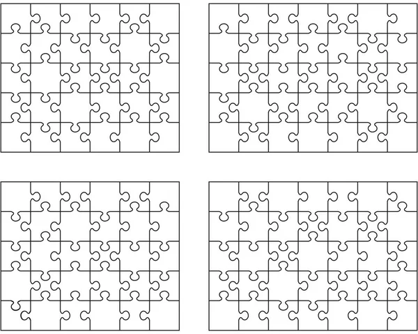 Einzelteile Von Vier Weißen Puzzles — Stockvektor