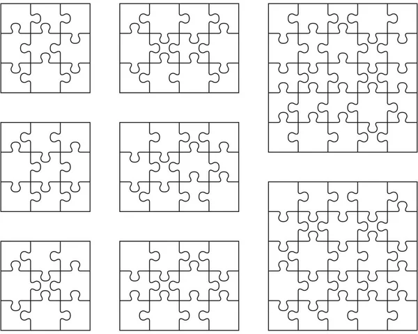 Einzelteile Von Acht Weißen Puzzles — Stockvektor