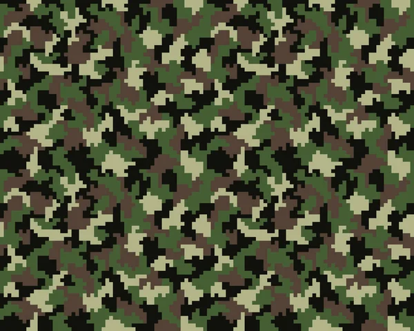 Patrón Camuflaje Verde Digital Fondo Sin Costuras — Vector de stock