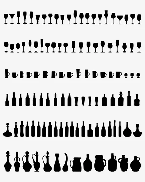 Botellas y vasos — Archivo Imágenes Vectoriales
