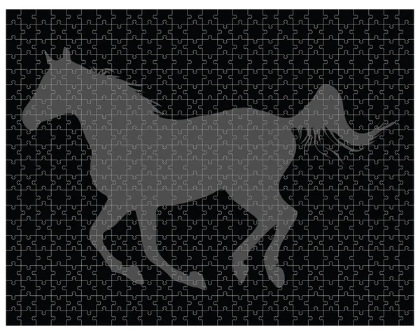 Horse on the puzzle — Stock Vector