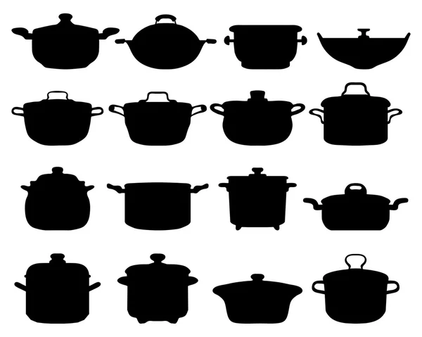 Potten en pannen — Stockvector