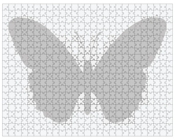 Butterfly on big puzzle — Stock Vector