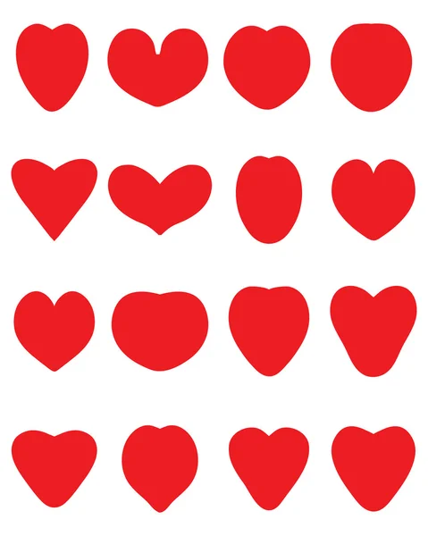 Vector corazones rojos — Vector de stock