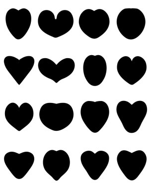 Kalp siyah siluetleri