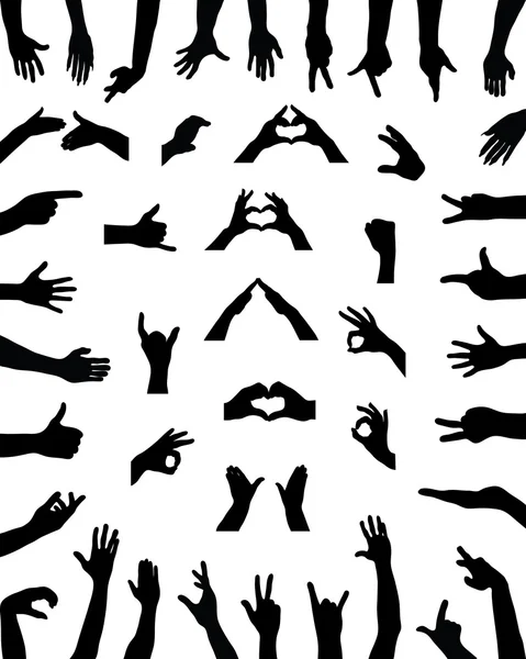 Silhouettes of hands — Stock Vector