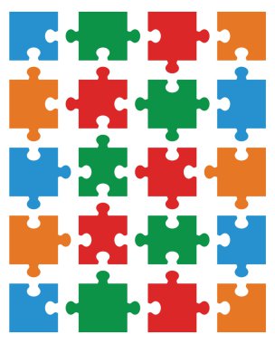 renkli bulmacanın parçaları