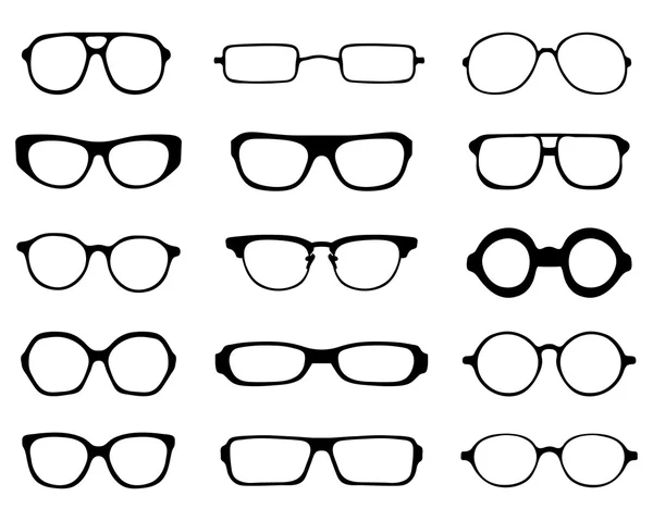 Silhouetten van brillen — Stockvector