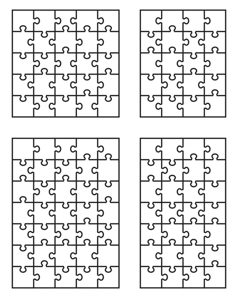 Vier witte puzzels 5 — Stockvector