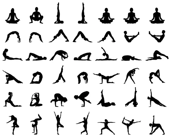 Yoga y fitness — Vector de stock