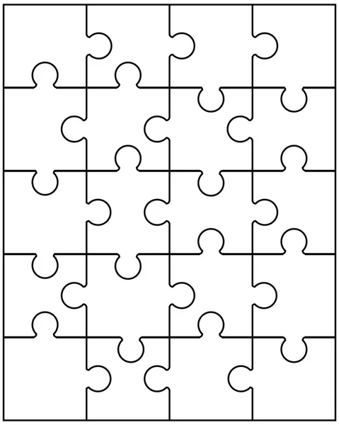 Bílé puzzle 9 — Stockový vektor