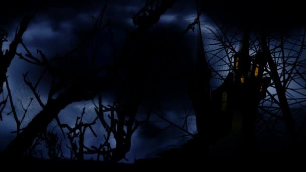 蝙蝠月亮闹鬼的城堡 4 k 循环 — 图库视频影像