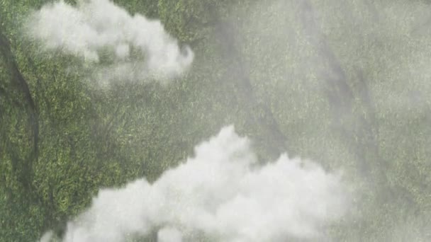 Fly Clouds Landscape Loop Nabízí Pohled Oblohy Shlížející Dolů Travnaté — Stock video