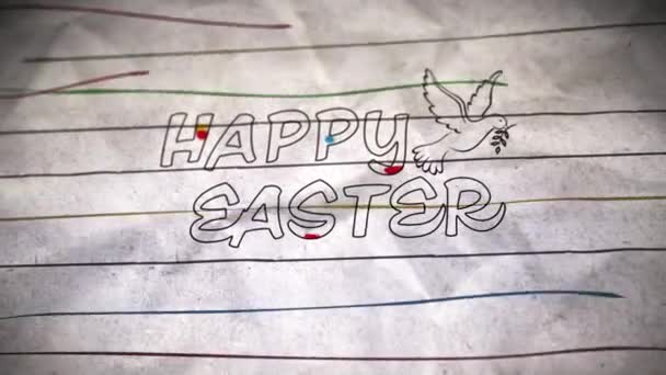 Mutlu Paskalya renkli güvercin — Stok video