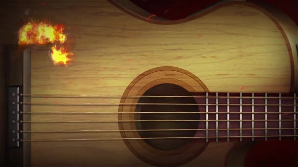 Guitarra flamejante — Vídeo de Stock