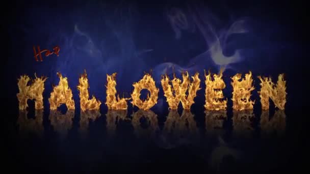 Feliz Halloween en llamas — Vídeo de stock