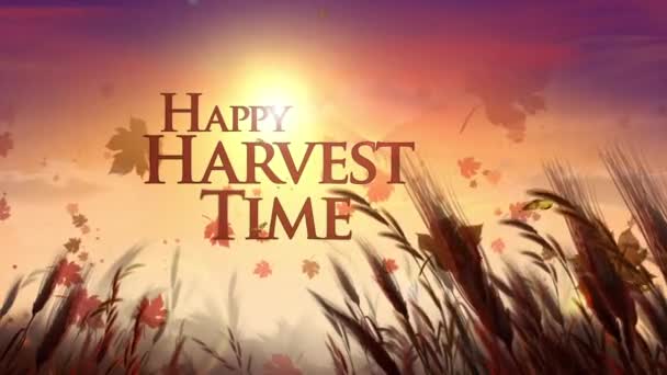 蝶や葉の幸せの収穫時間フィールド — ストック動画