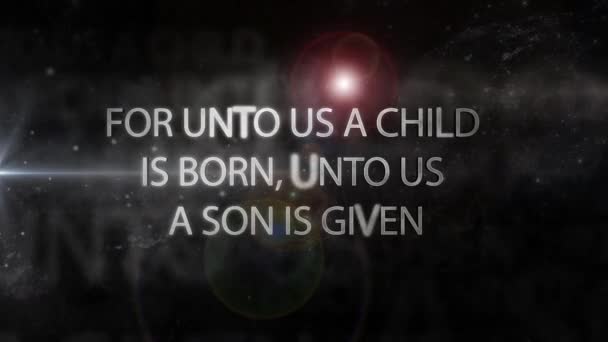Isaías 9: 6 Texto de Navidad — Vídeo de stock