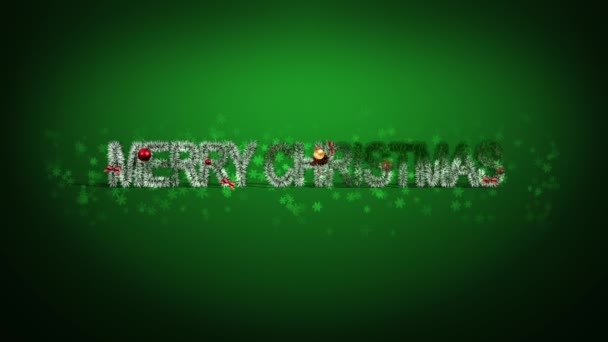 Merry Christmas ornamenten groen — Stockvideo