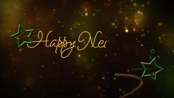 Boldog új évet animált vonalak és a csillagok