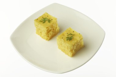 Güney Asya Hint Gucerat dili mercimek kek dhokla.
