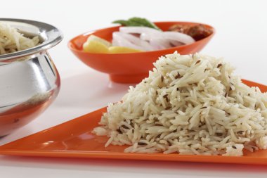 Jeera - uzun-tahıl basmati pilav kızarmış Kimyon tohumu ile aromalı pirinç.