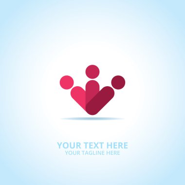 Soyut topluluk logosu, tasarım konsepti, amblem, simge, şablon için düz logo öğesi.